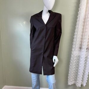 90s Minimalist Wool Long Blazer Coat — Philippe Adec Paris — Quiet Luxury French